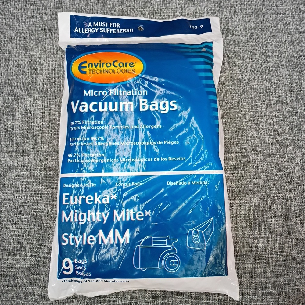 EnviroCare 153-9 Vacuum bags 3 Packs/9 Eureka Mighty Mite style MM 27 Bags New